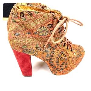 Jeffrey Campbell Lita Fabric Floral Paisley Heels